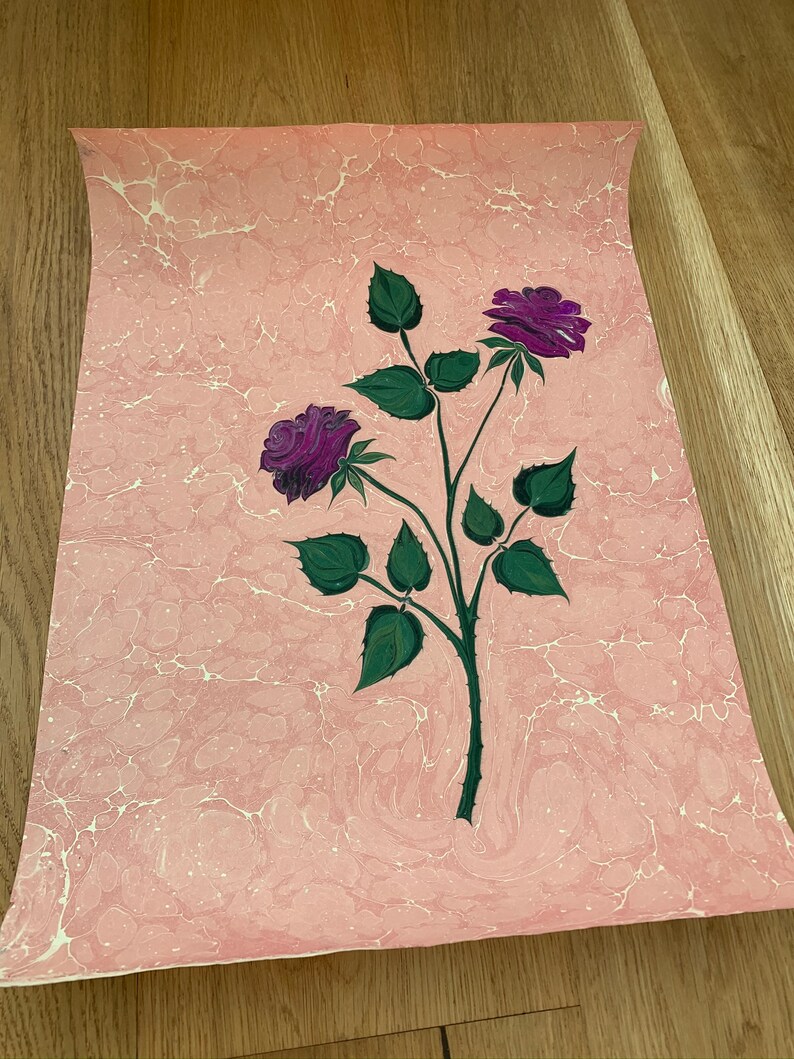 Hand Marbled Paper: Marbling Art (Ebru) Decorative Paper، نمای 2