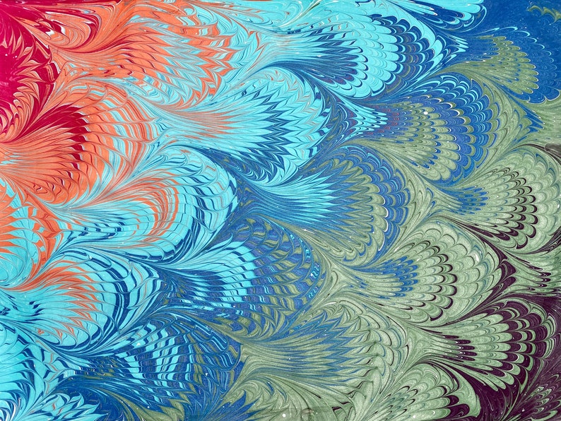 Hand Marbled Paper: Marbling Art (Ebru) Decorative Paper