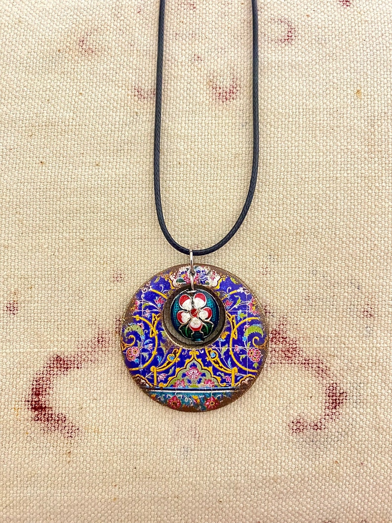 Qajar Persian jewelry handmade Wood necklace, view 3