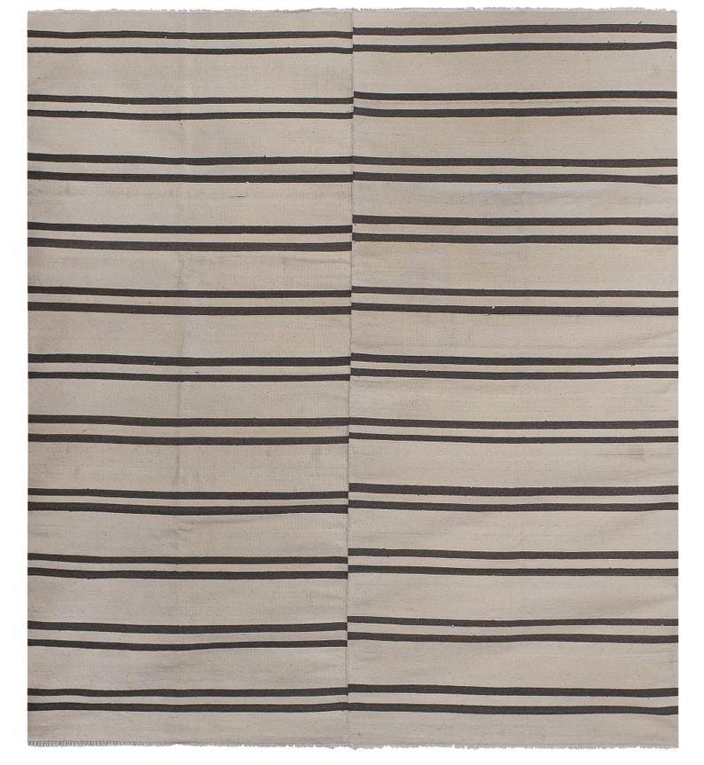 Wonderful Exceptional Early 20th Century Oversized Gabbeh Kilim with Horizontal Stripe, Ma