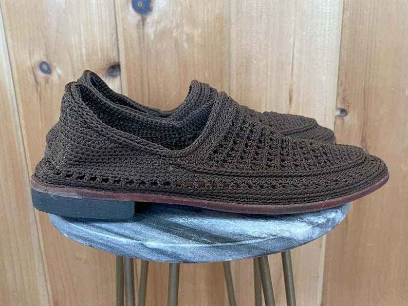 Handmade Brown Woven Giveh Shoes, Kurdish Kalash Persian Footwear, view 2