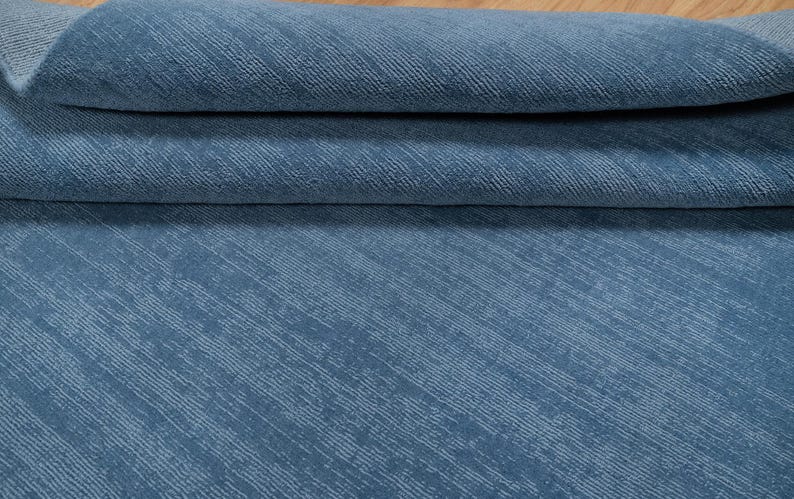 Blue Gabbeh Rug | hand made Wool, Modern Bohemian Decor 9086، نمای 3