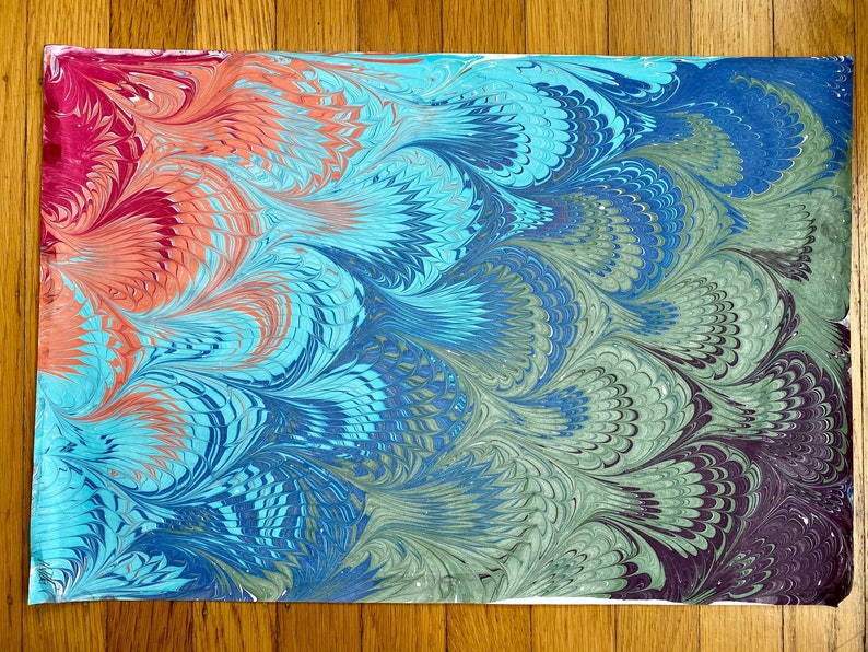Hand Marbled Paper: Marbling Art (Ebru) Decorative Paper، نمای 2
