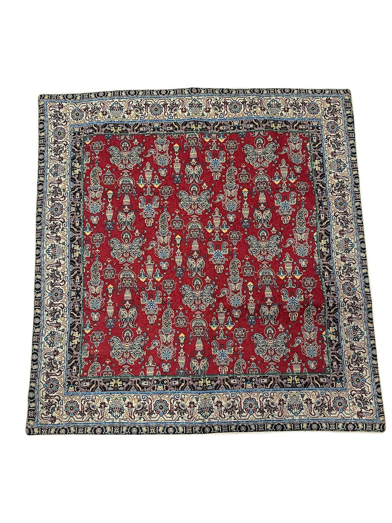 Red Elegant Persian Termeh Tablecloth، نمای 2