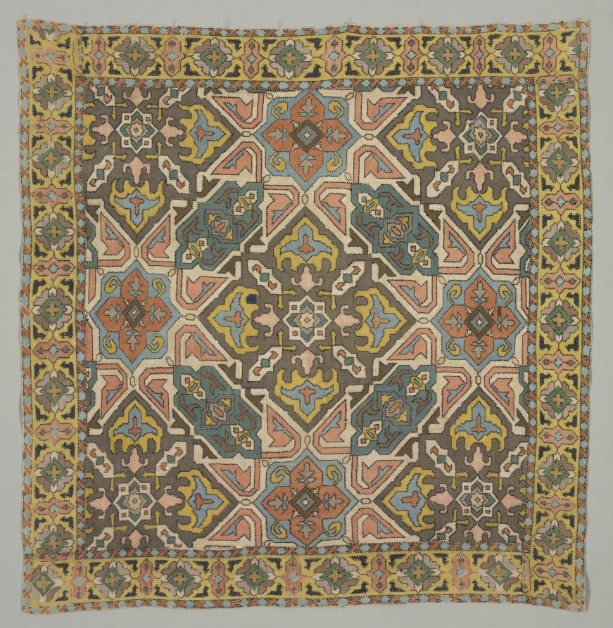 Cover with geometric design, 1800s