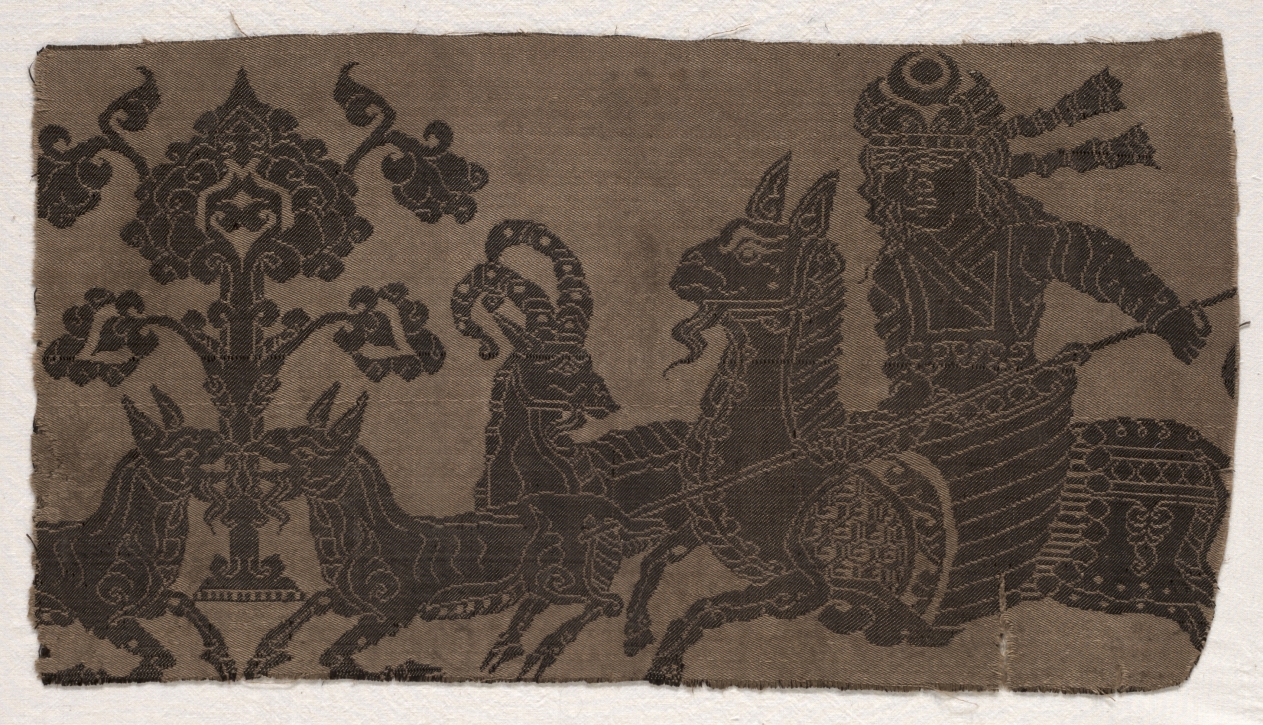 Fragment with Mounted Hunter Spearing Animals, before 1982