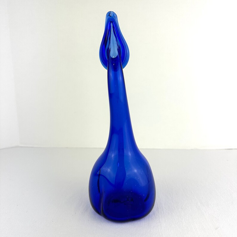 Antique Persian Hand Blown Cobalt Glass Tear Catcher or Rose Water Sprinkler, view 3
