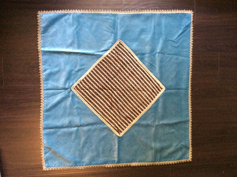 Persian Woven Tapestry Art ” Moharamat Termeh” Textile on blue velvet