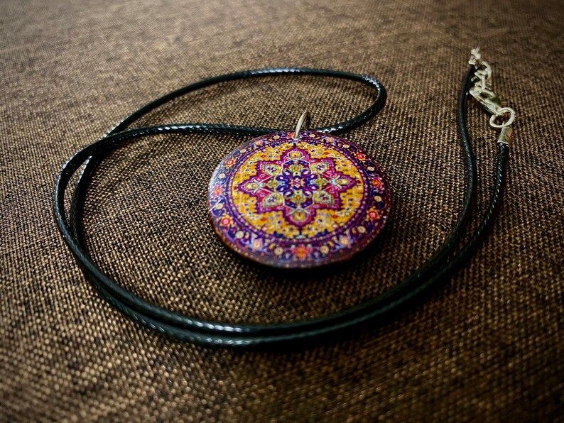 Persian jewelry handmade Wooden necklace، نمای 3