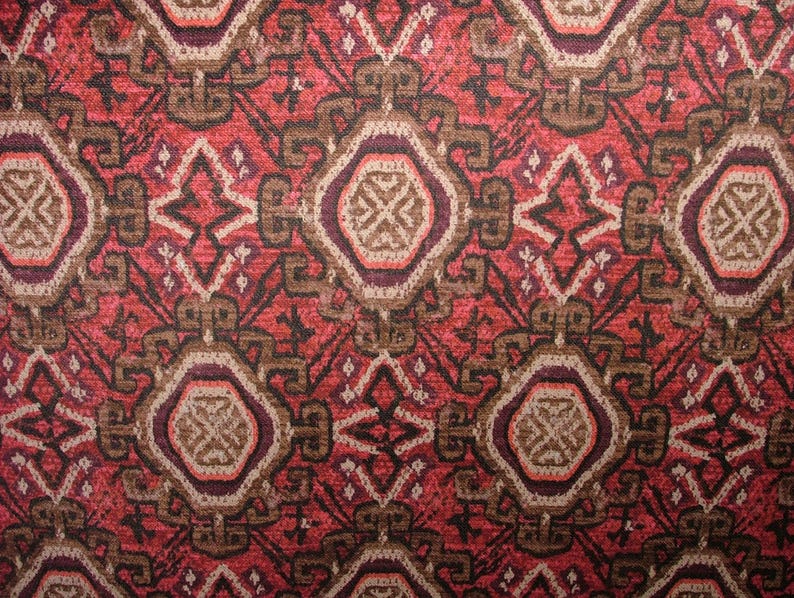 Curtain Upholstery Velvet Fabric Persian Shiraz Rouge Red Cushion Roman Blind Use، نمای 2