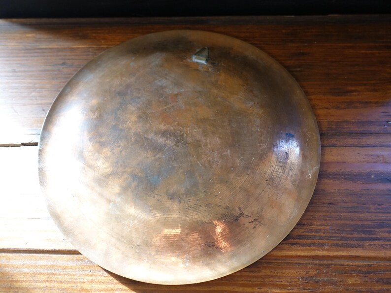 Vintage Cairoware/Damascene Tray/Charge, Copper with silver inlay, Wall Art, Decor