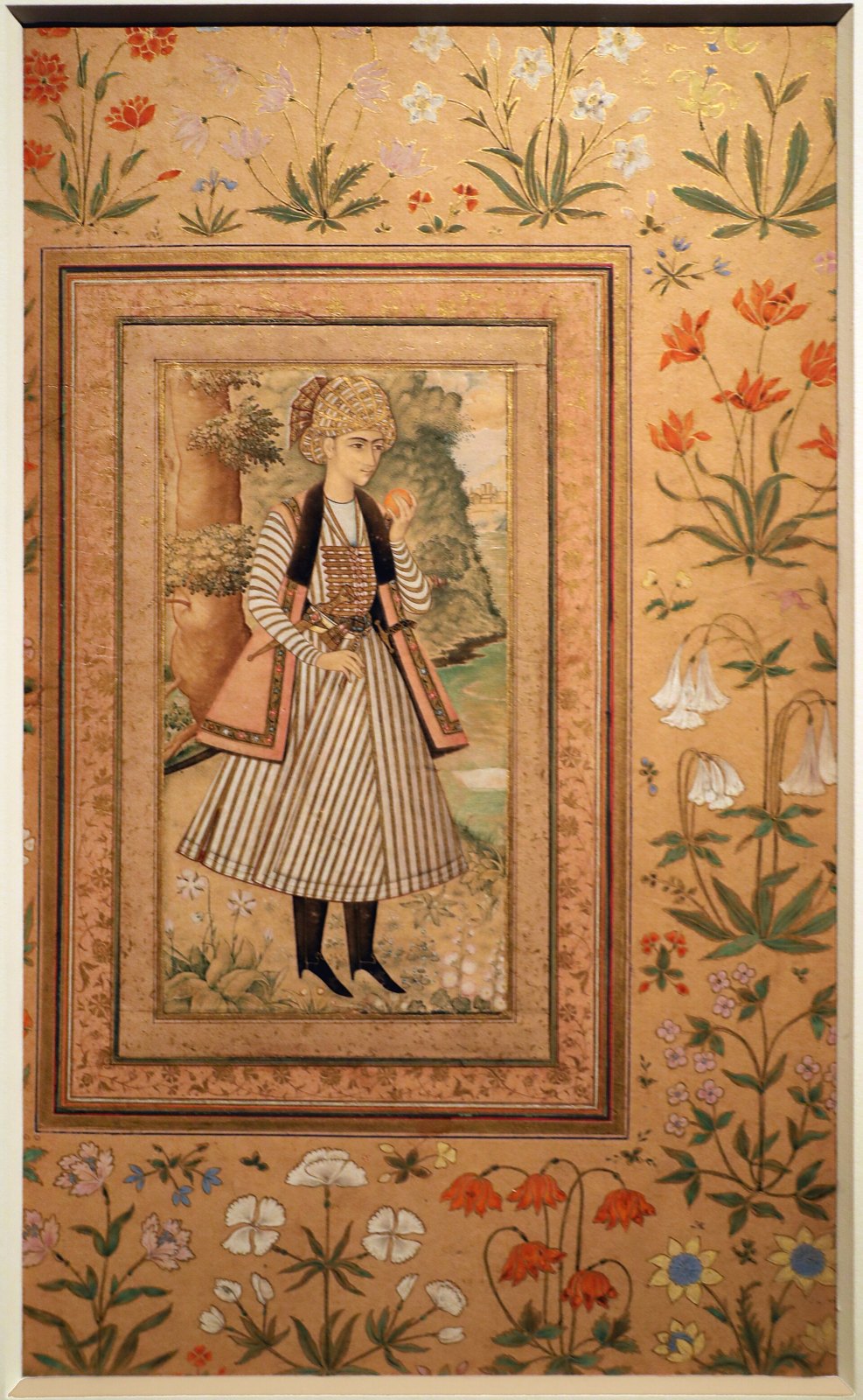 Ali quli jabbadar, giovane principe in un paesaggio, isfahan 1660-754 ca. 01.jpg