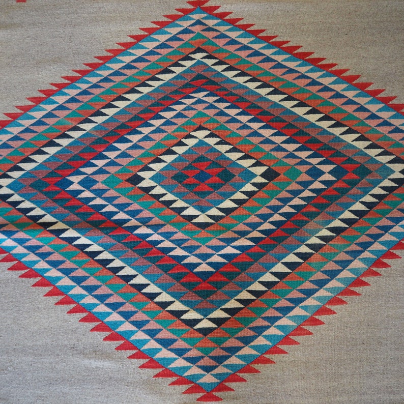 Tribal Persian Kilim: Handmade Vintage Rug (8.5x6.2 ft), view 3