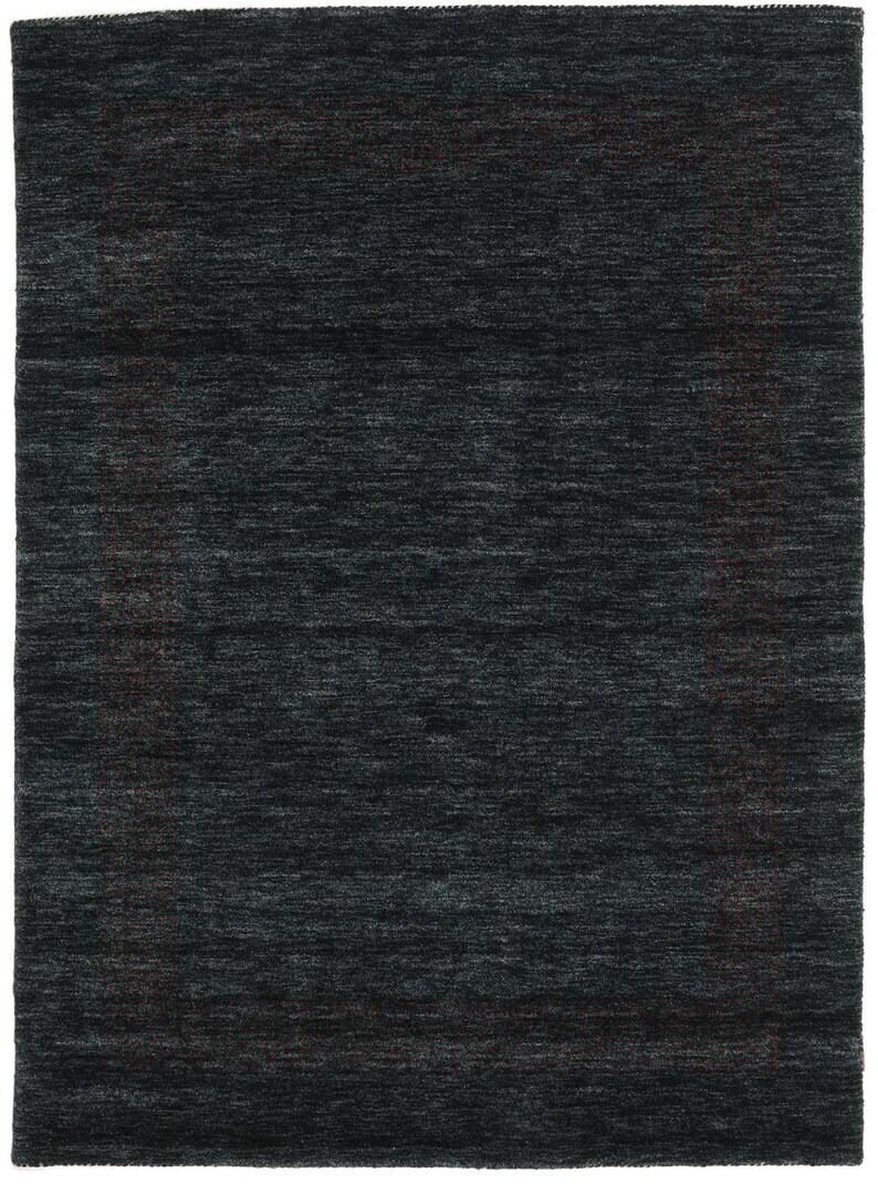 Black Gabbeh Rug, Hand Knotted Wool Rug, Modern Minimalist Area Rug, Charcoal Style Carpet