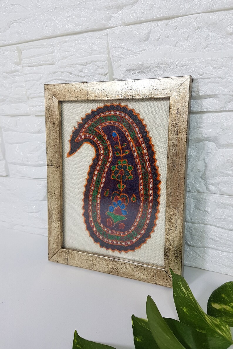 Embroidered fabric with Woolen Yarn, Paisley Design Embroidery, Persian Art, Embroidery Fr, view 3