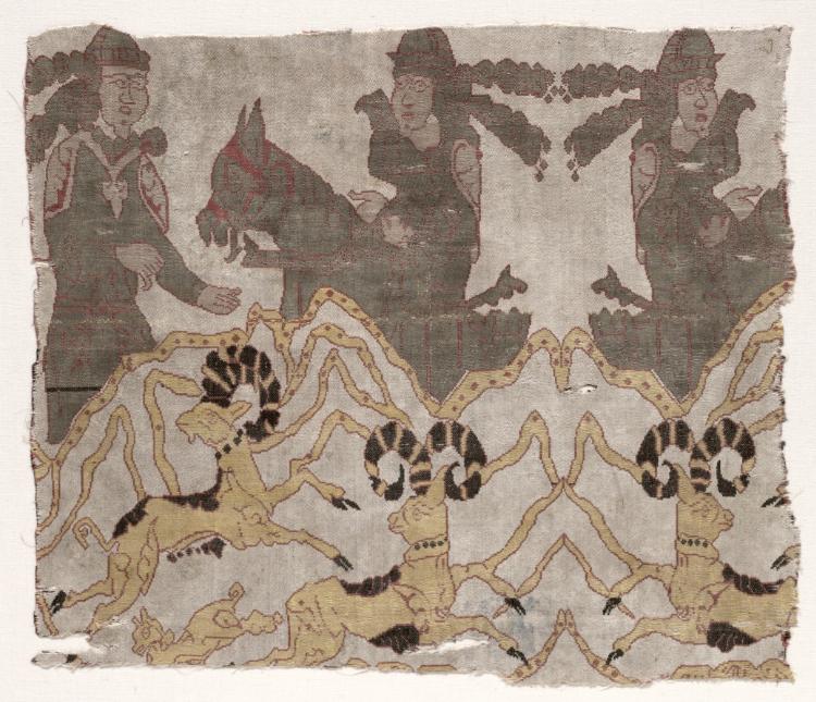 Fragment with Landscape, Hunters, and Ibexes, before 1982
