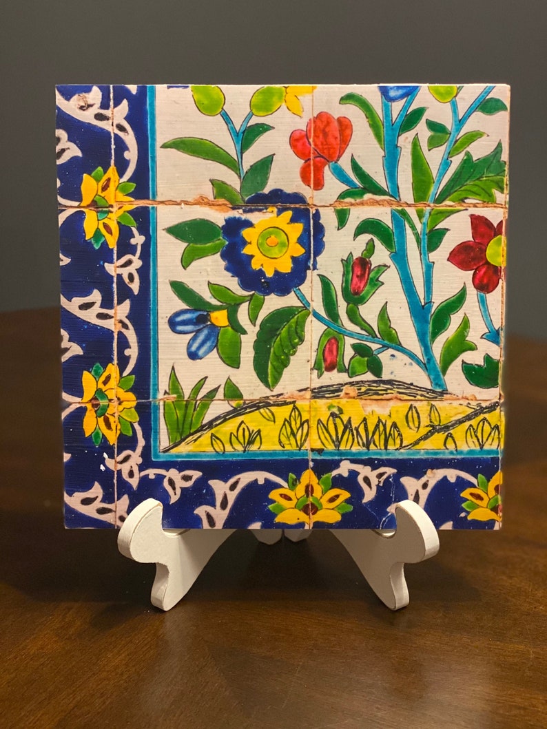 Decorative Persian Design Tile Wall Art - 6” x 6”