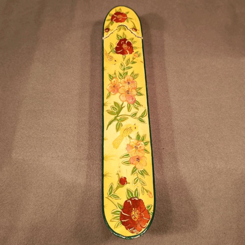 Persian Lacquer Pen Box Hand Painted with Floral and Gilt Design/qajar qalamdan
