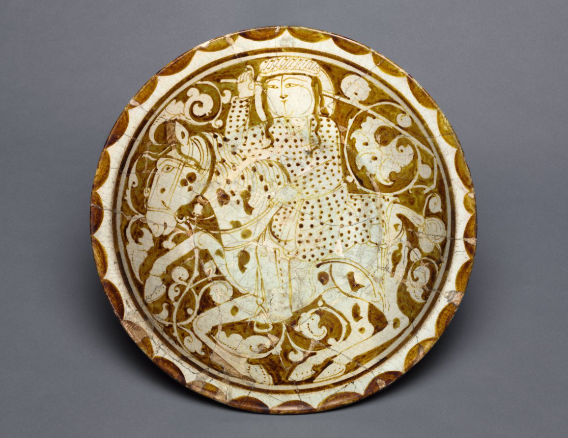 Luster Dish with Polo Player, 1170–1200
