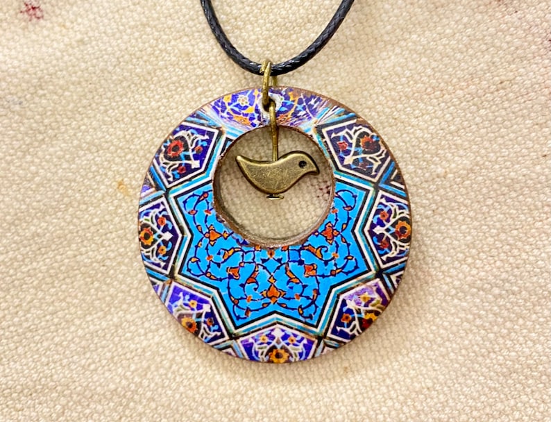 Persian jewelry handmade Wooden necklace Handmade wooden jewellery Persian art traditional