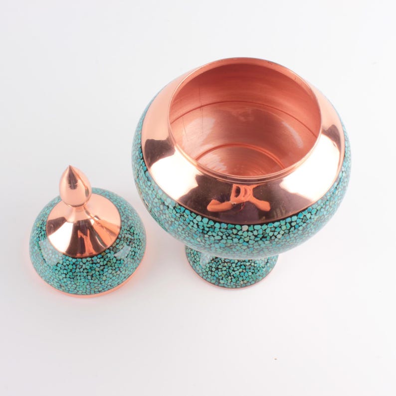 Handmade Persian Minakari Art Vase, Enamel, Decorative, Gifts, Miniature, Unique Art, view 3