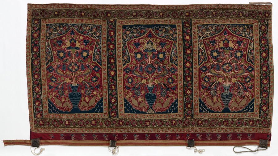 Royal Round Tent made for Muhammad Shah (wall panel with three design units), 1834–48